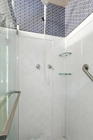 a bathroom with a shower