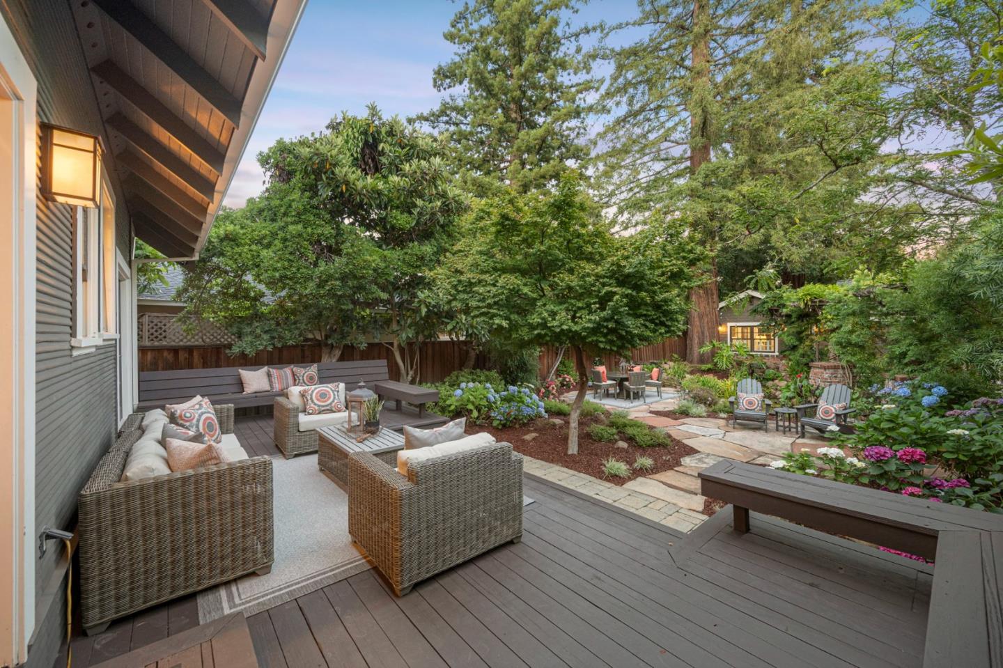 445 Arlington Road Redwood City, CA 94062 - Photo 42 of 50 a patio with patio a couch and chairs