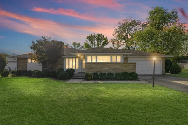 a view of a backyard with a garden and plants