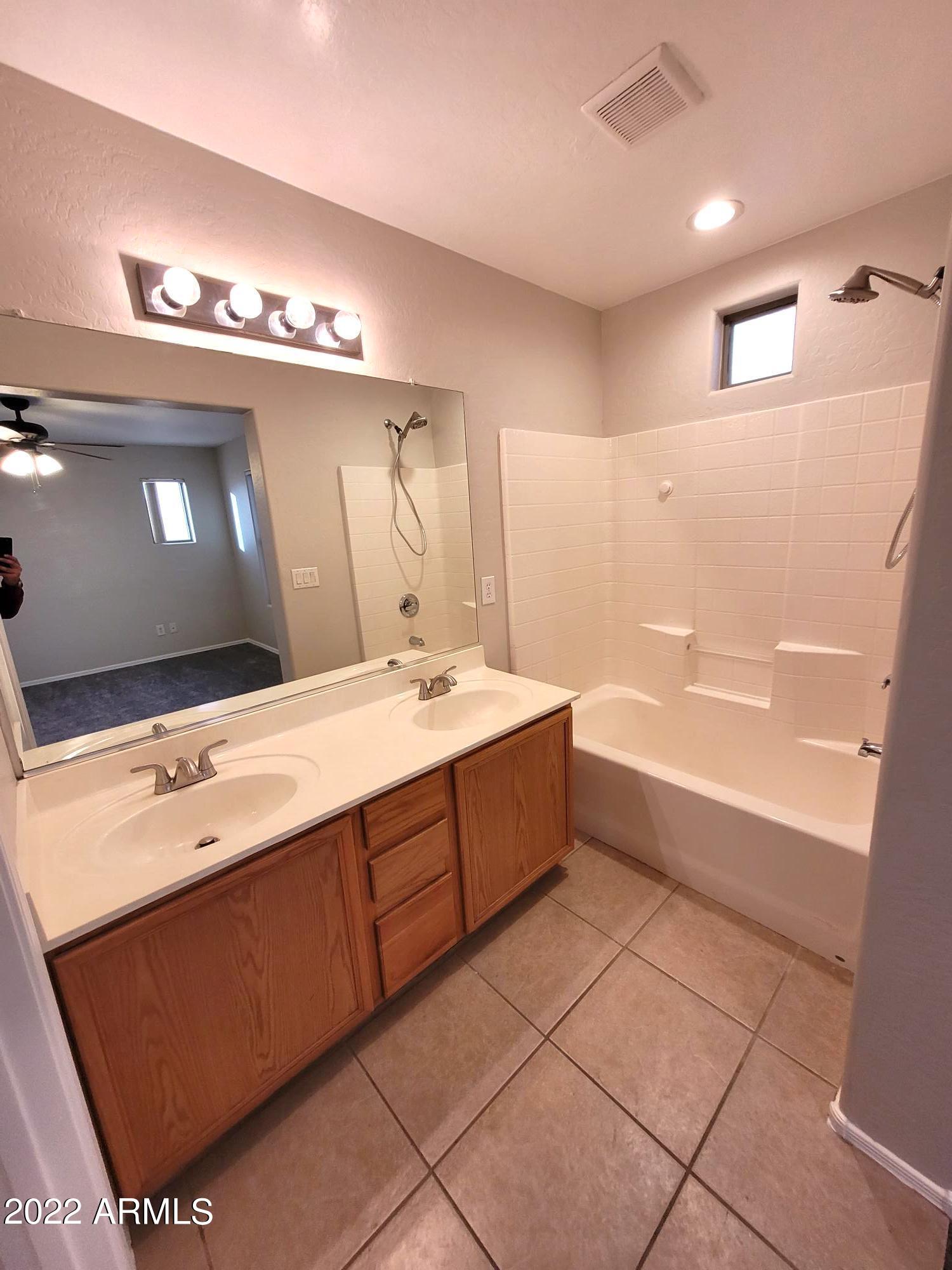 1930 East Harrison Street Gilbert, AZ 85295 - Photo 14 of 31 a spacious bathroom with a sink a large mirror and a bathtub