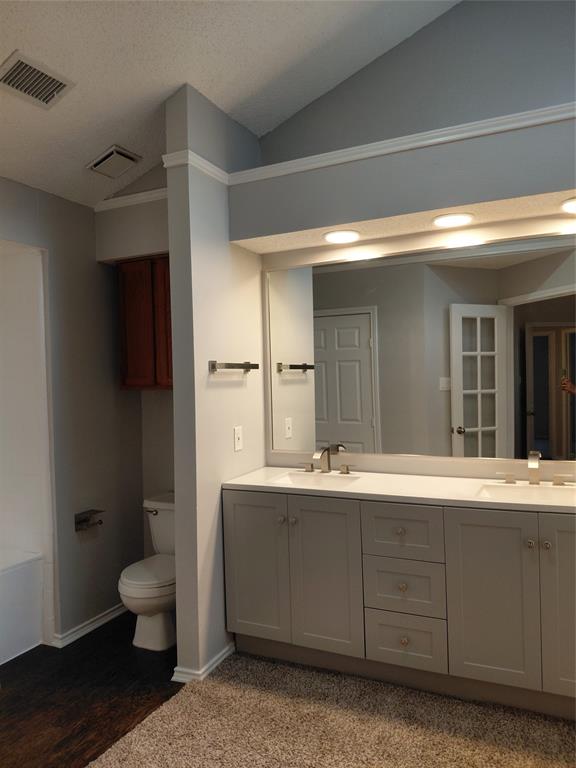 626 Albrook Drive Allen, TX 75002 - Photo 28 of 32 New Double Rectangular Sinks & Contemporary Waterfall Faucets, Toilet Paper Holder with Convenient Cell Phone Shelf