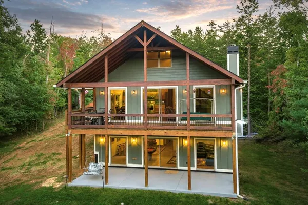 a house view with a garden space