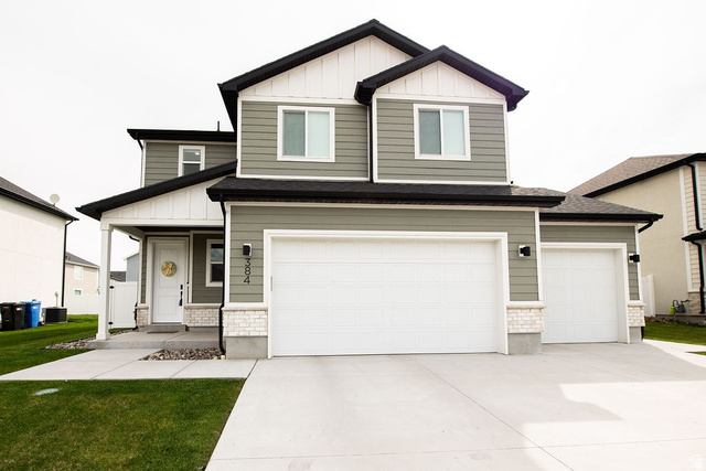 384 Ropelato Drive Nibley, UT 84321 - Photo 1 of 25 Contemporary two-story exterior with horizontal siding and contrasting trim