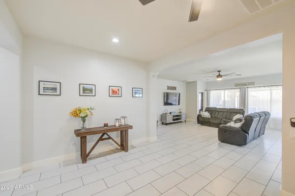 a living room with furniture