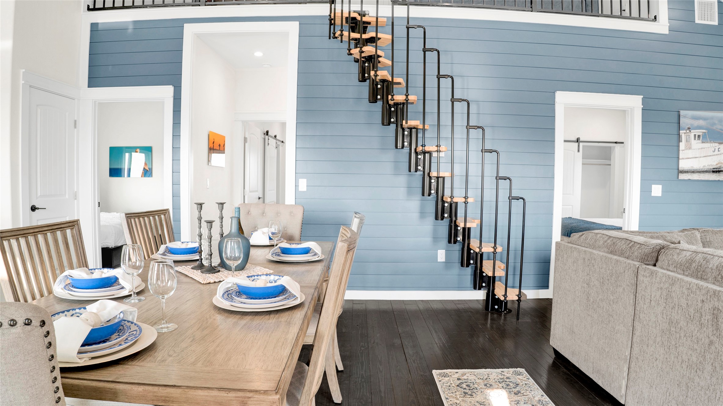 1064 Sunset Circle East Crystal Beach, TX 77650 - Photo 29 of 50 a view of a dining room with furniture and wooden floor