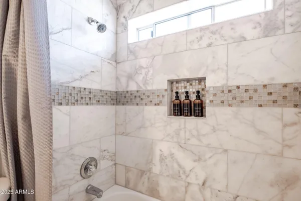 a bathroom with shower