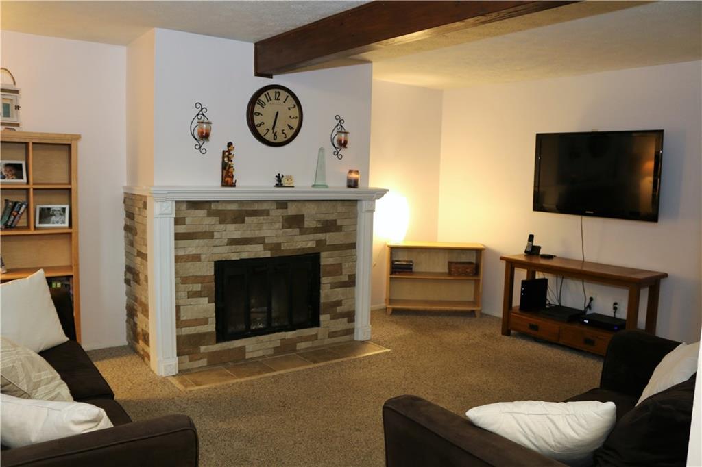 219 Shady Ridge Drive Monroeville, PA 15146 - Photo 2 of 23 Living room with updated wood-burning fireplace