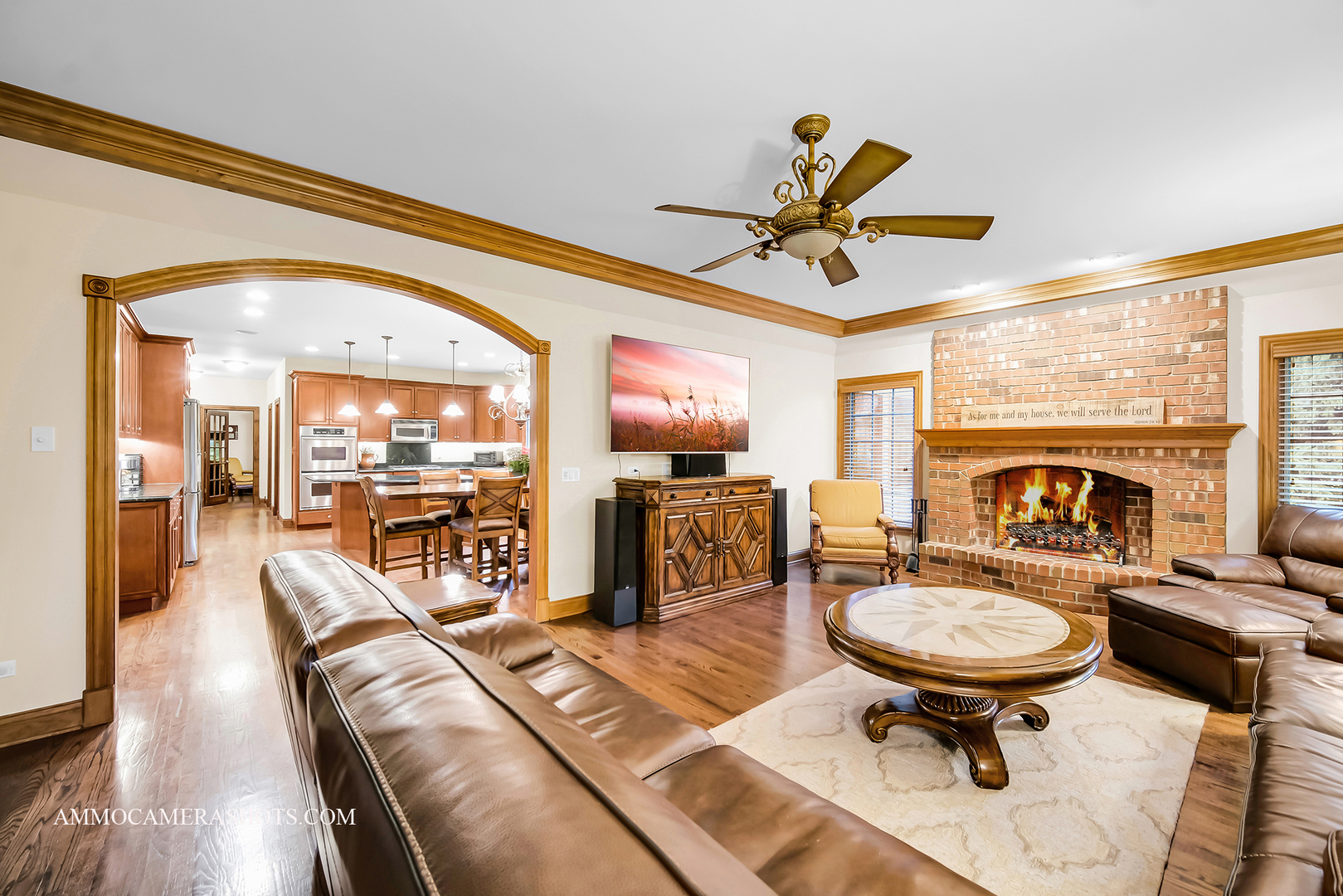 N451 Peter Road Winfield, IL 60190 - Photo 18 of 48 a living room with furniture a fireplace and a chandelier