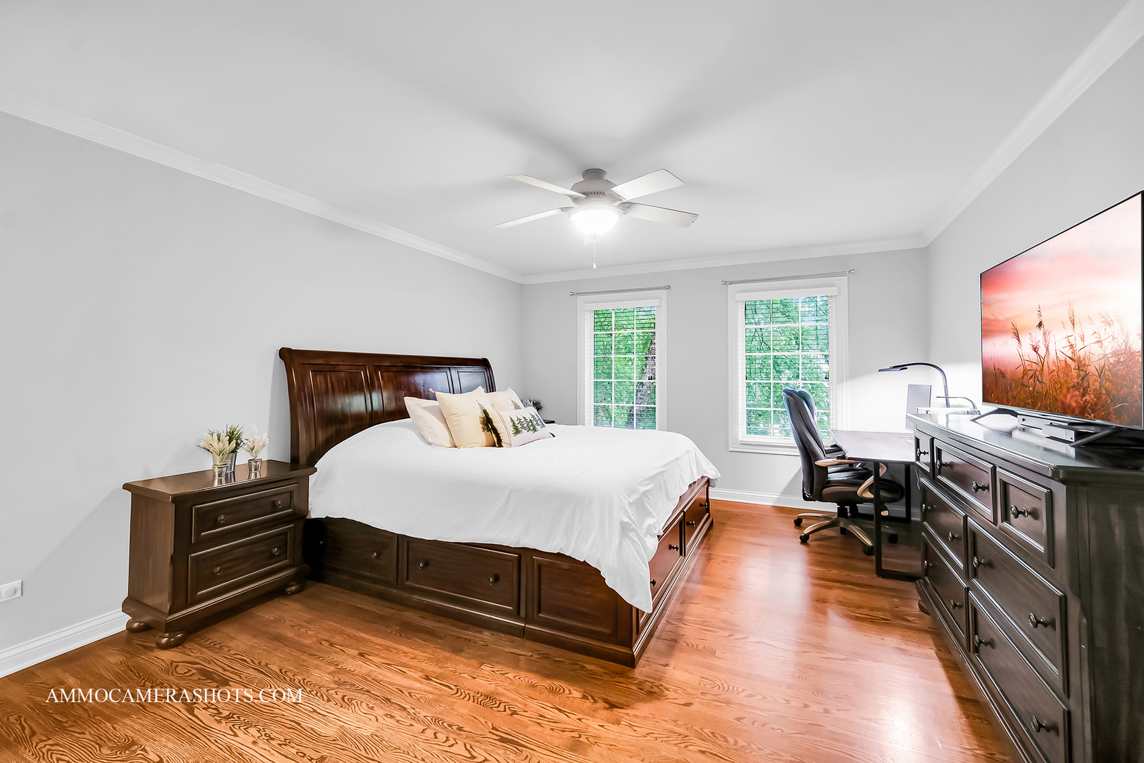 N451 Peter Road Winfield, IL 60190 - Photo 34 of 48 a bedroom with bed window and flat screen tv