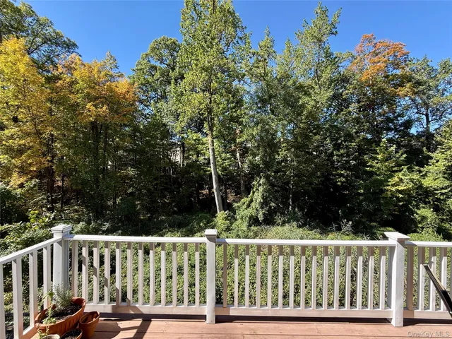 a view of a wooden deck