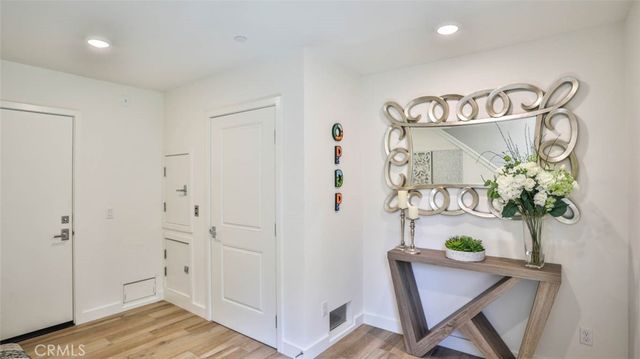 a view of room with stairs and a window