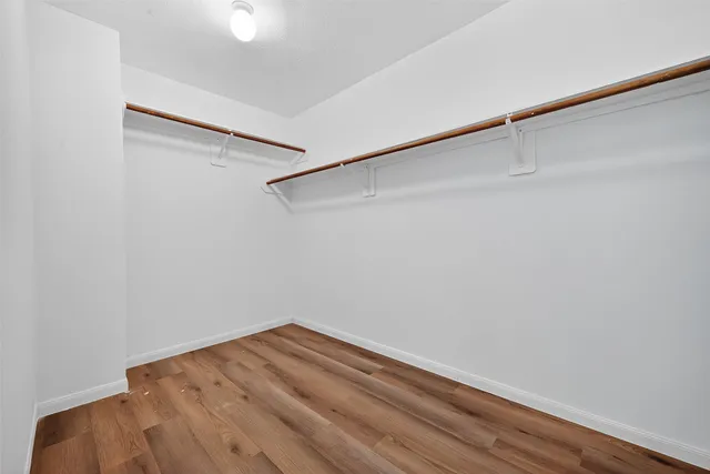 a view of small space with racks on the wall