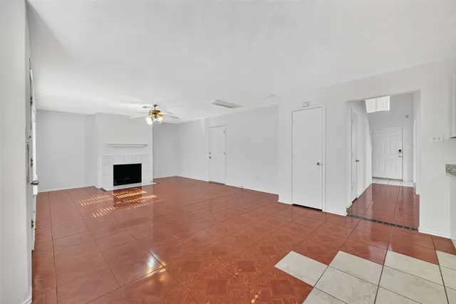 a view of a livingroom with a fireplace