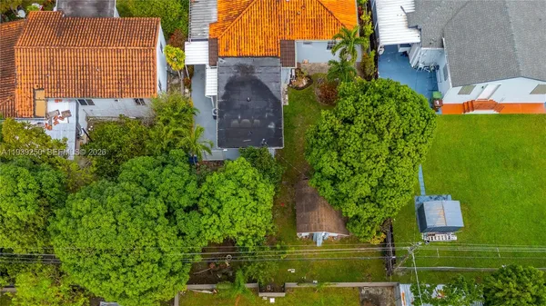 an aerial view of a house