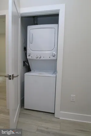 a utility room with a washer and dryer