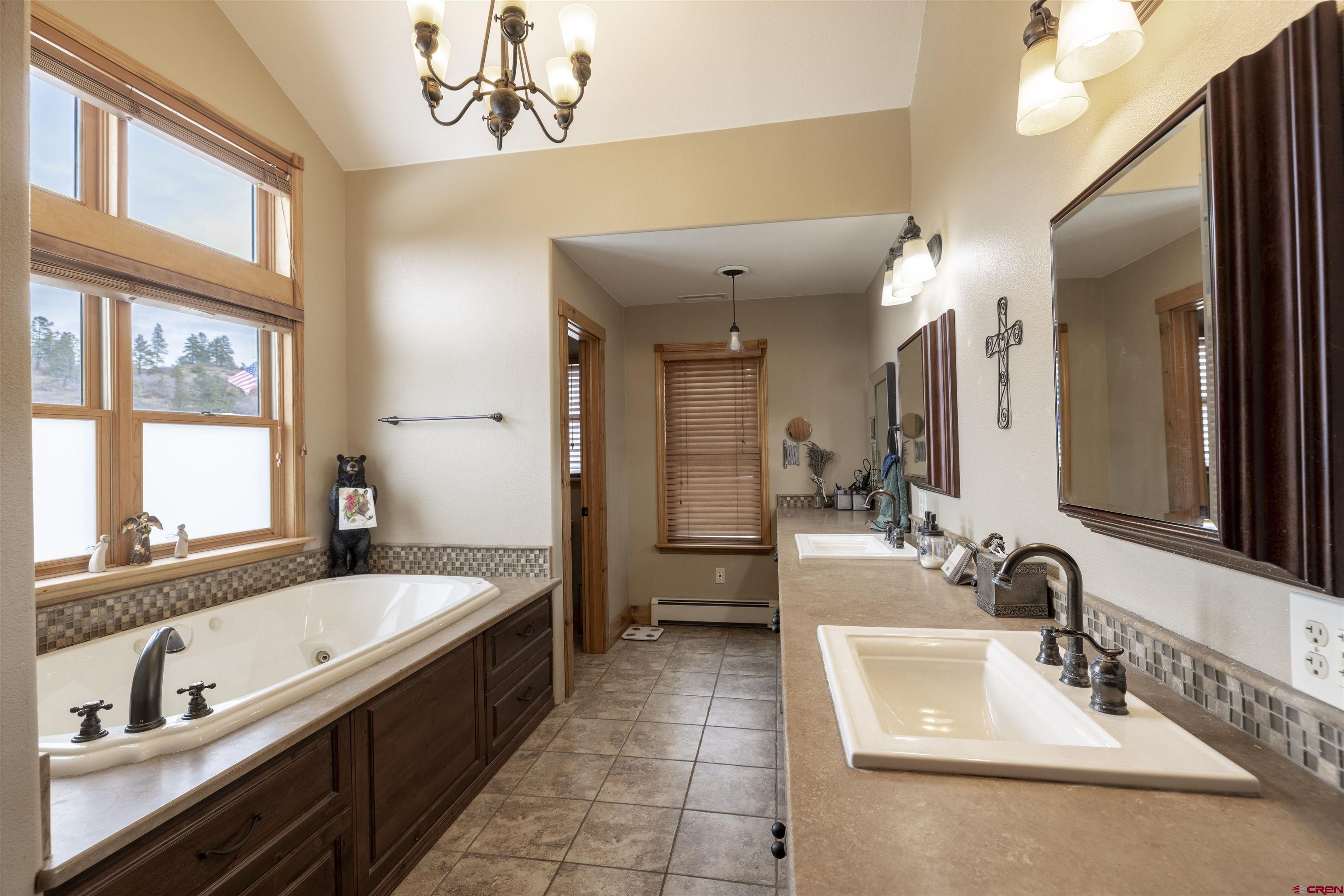 250 Sunset Lane Durango, CO 81301 - Photo 18 of 44 a spacious bathroom with a tub sink and mirror