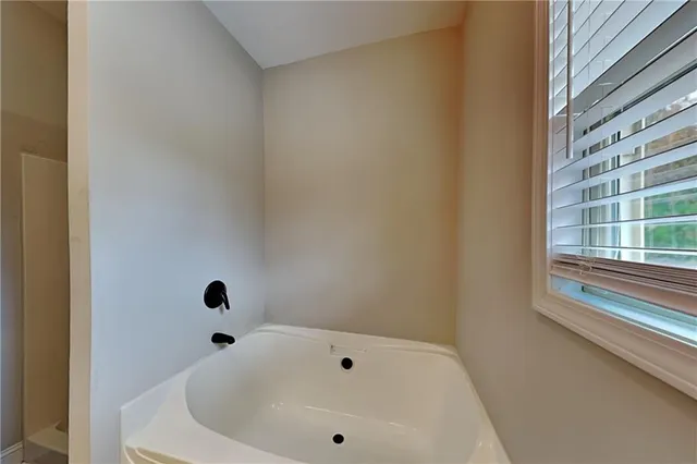 a bathroom with a tub