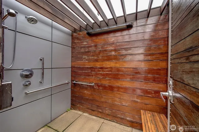 a bathroom with a shower