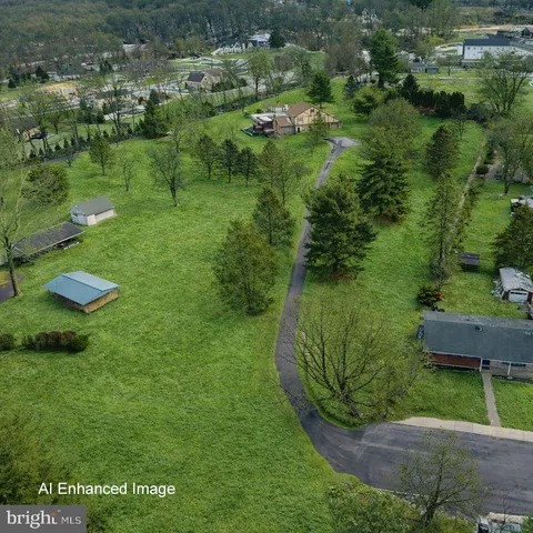 a view of a garden with a lake