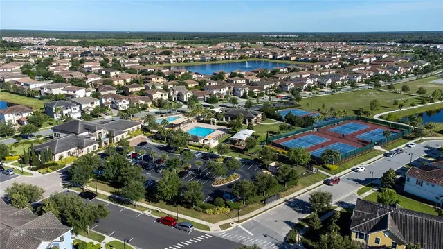 an aerial view of multiple house