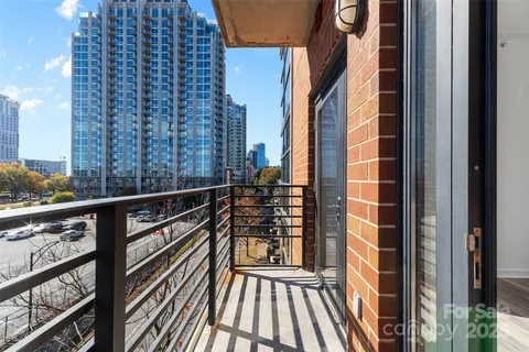 a view of a building with a bench