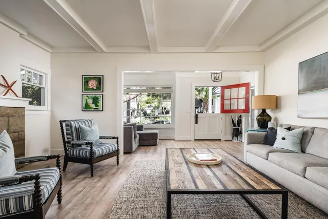 a living room with furniture and a couch