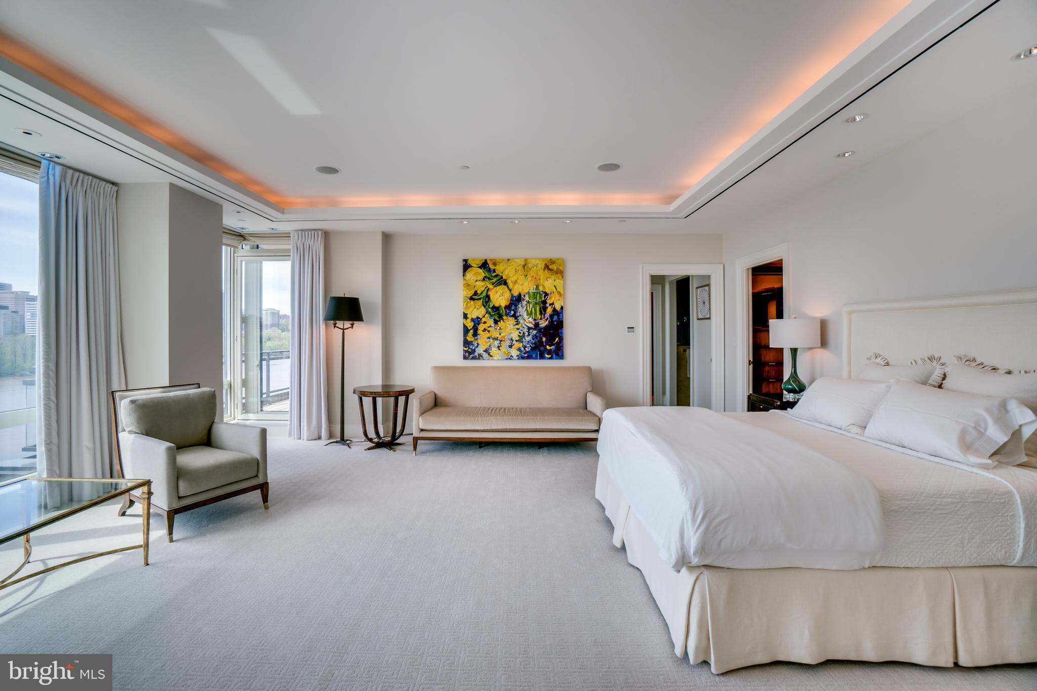 3150 South Street Northwest, Unit PH1D Washington, DC 20007 - Photo 32 of 65 Master Suite with Floor to Ceiling Windows