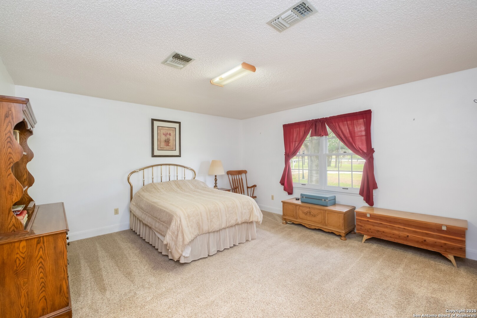 1221 Pieper Road New Braunfels, TX 78130 - Photo 17 of 43 a spacious bedroom with a bed and a window
