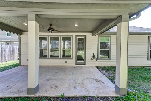 a view of a house with porch and wooden floor