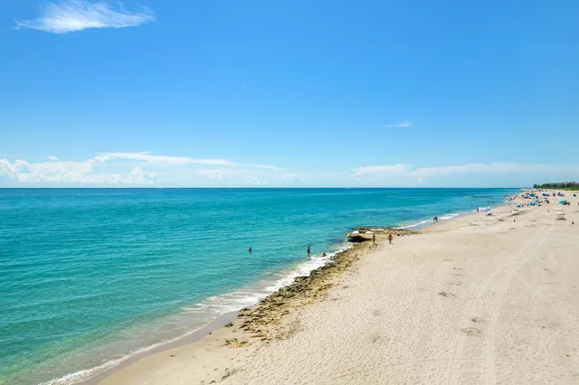 a view of beach and ocean