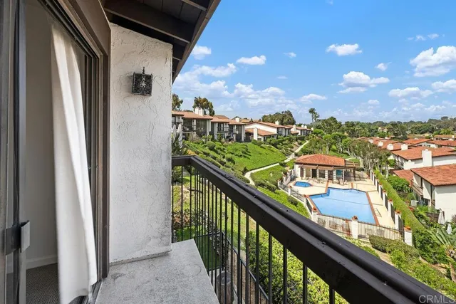 a view of city from a balcony
