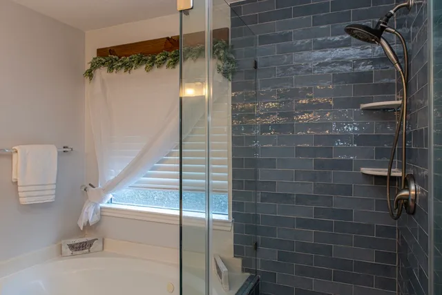 a bathroom with a shower