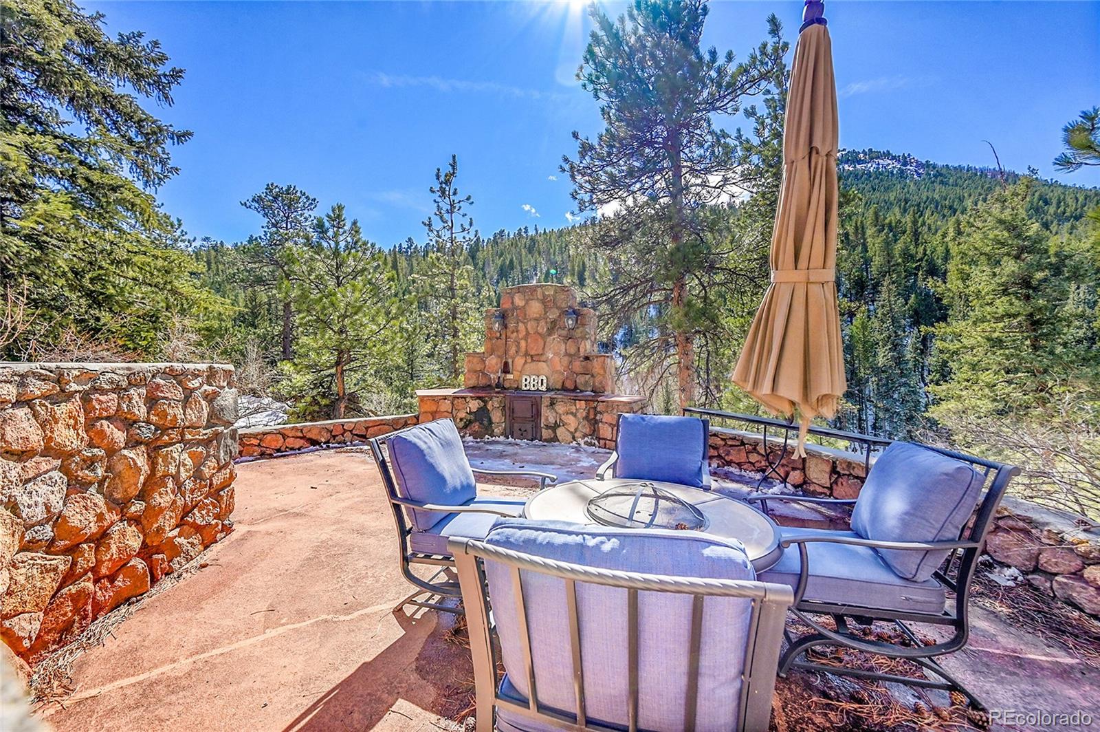 31453 Upper Bear Creek Road Evergreen, CO 80439 - Photo 9 of 22 a view of a patio with furniture