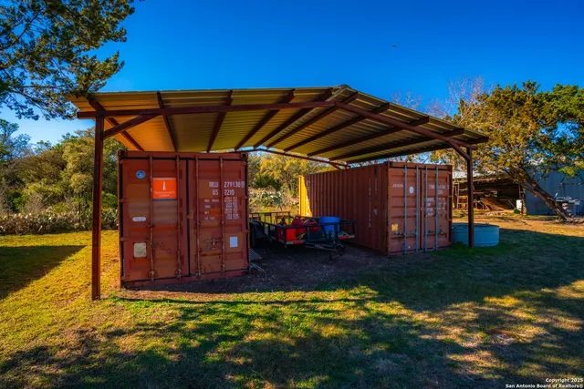 a outdoor living space with furniture