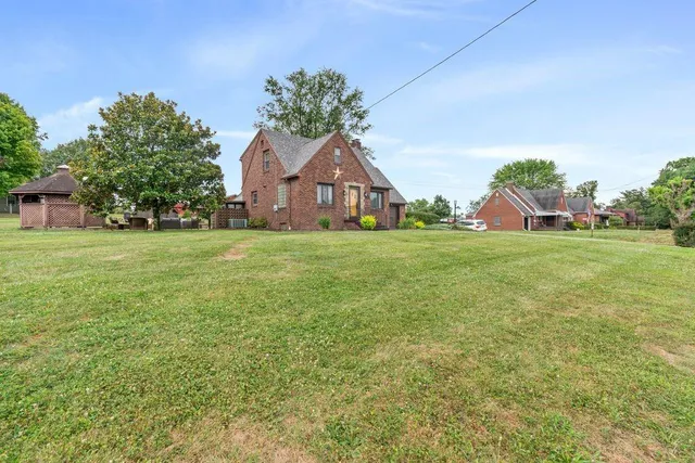 a house view with a garden space