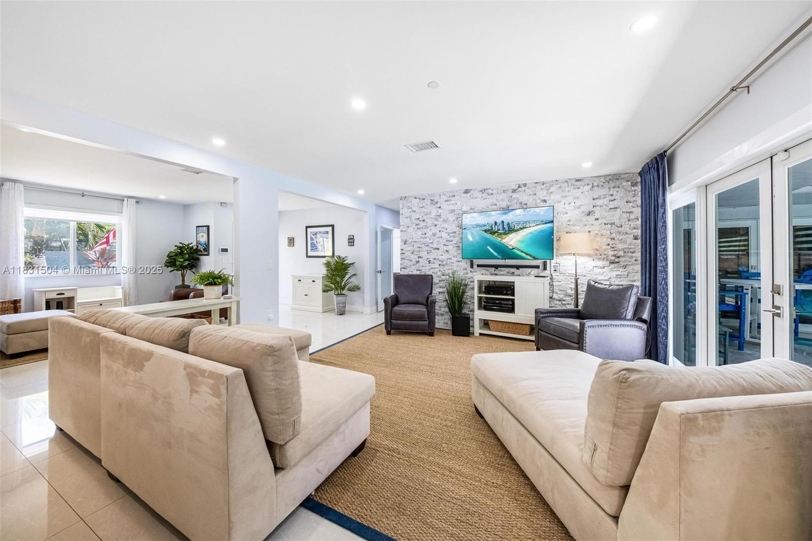 9720 Southwest 140th Street Miami, FL 33176 - Photo 7 of 24 a living room with fireplace furniture and a large window