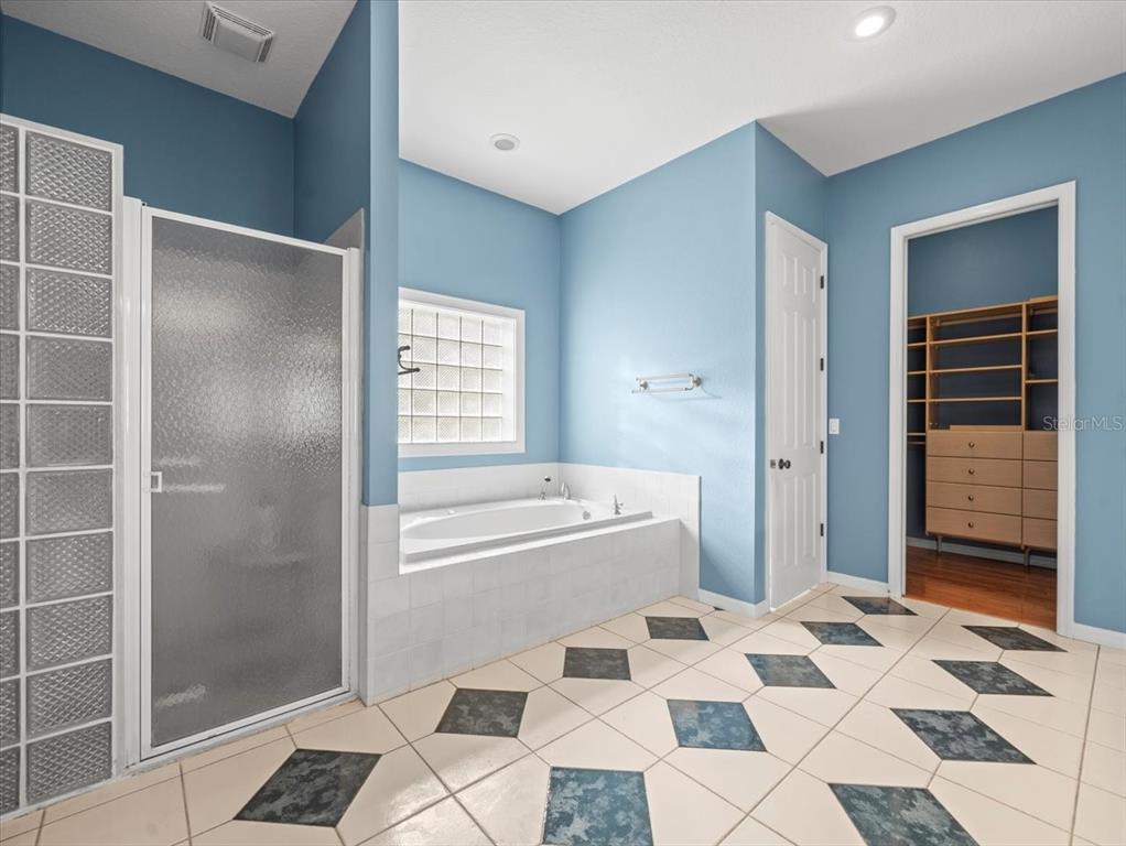 8698 Mississippi Run Weeki Wachee, FL 34613 - Photo 35 of 58 a bathroom with a bathtub and a shower