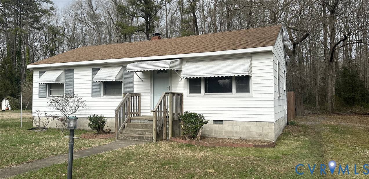 205 Airport Road Mattaponi, VA 23110 - Photo 1 of 15 View of front facade with a front lawn, crawl spac
