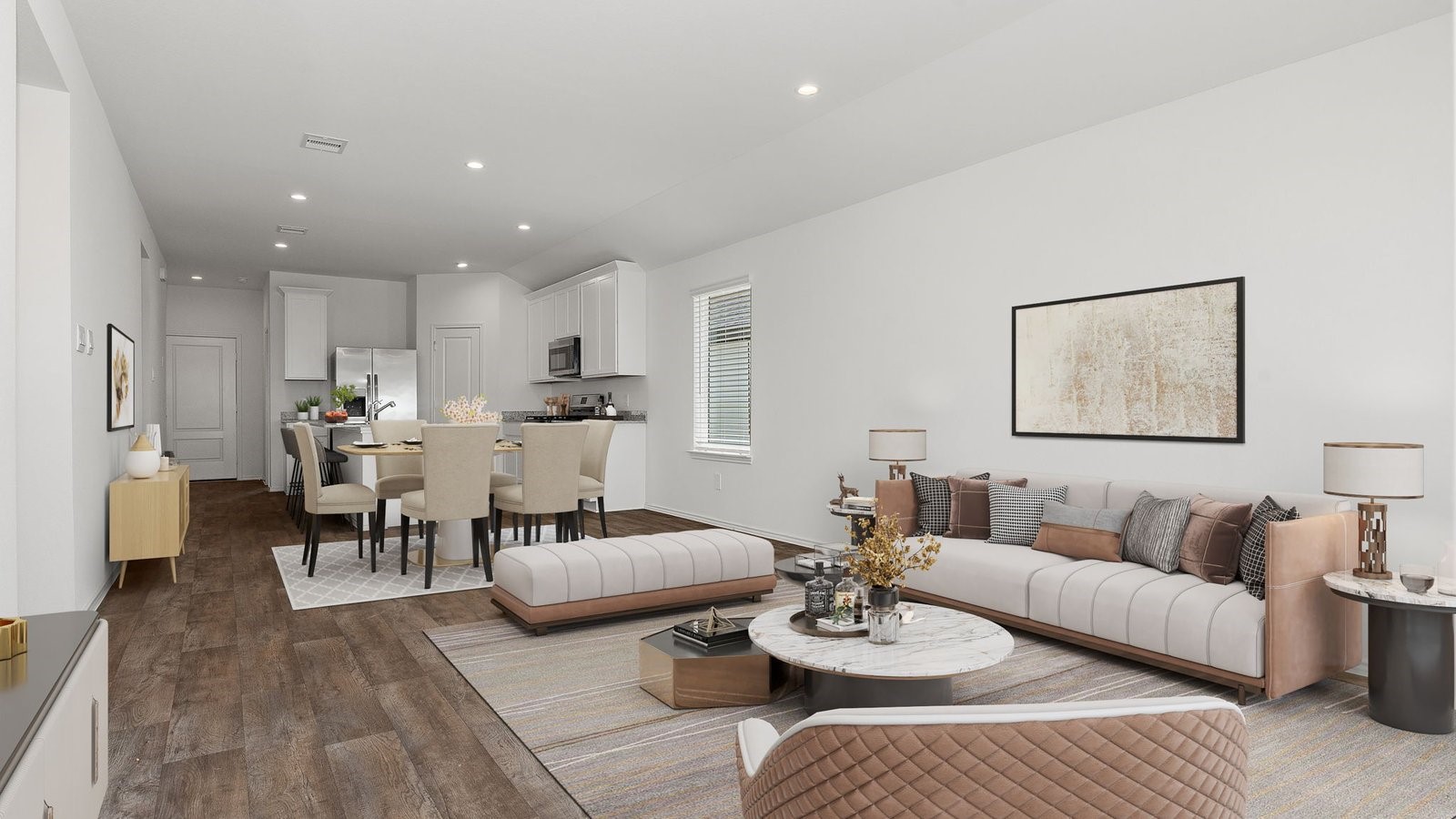 3623 Koop Loop Fulshear, TX 77423 - Photo 17 of 47 a living room with furniture kitchen view and a table