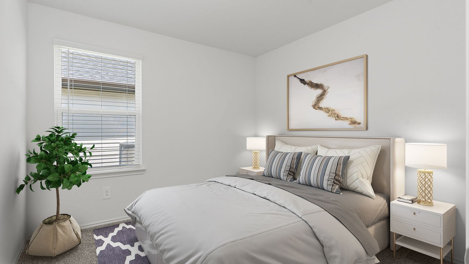 3623 Koop Loop Fulshear, TX 77423 - Photo 8 of 47 a bedroom with a bed and a potted plant