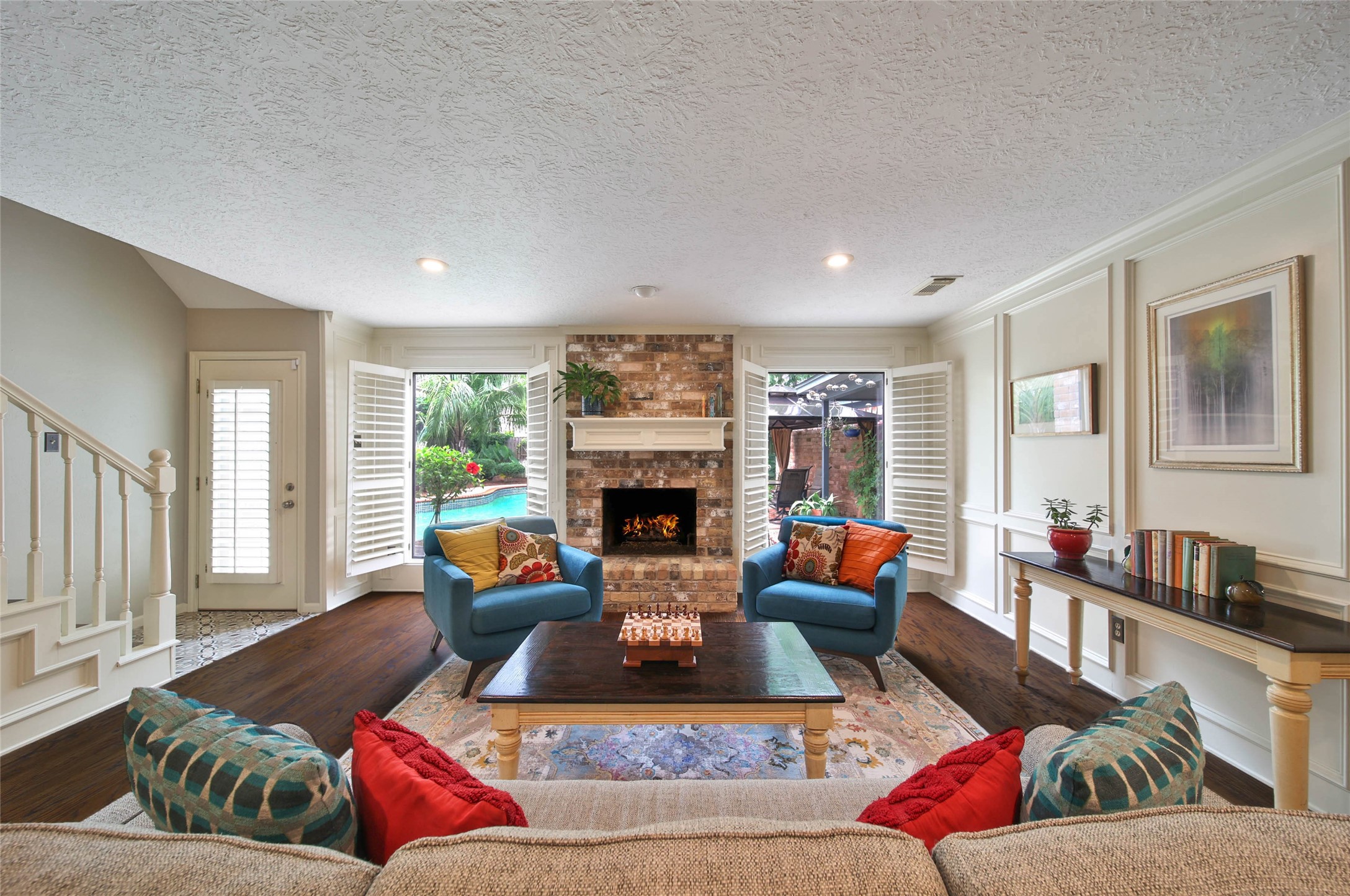 17007 Windrow Drive Spring, TX 77379 - Photo 9 of 46 a living room with furniture large window and a fireplace
