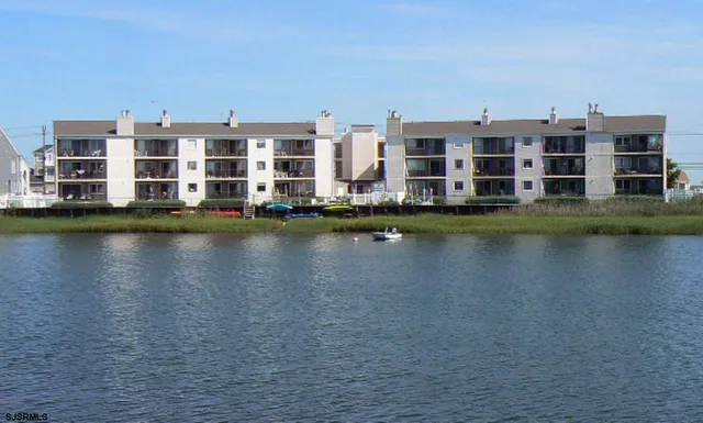 a view of a building with lake view
