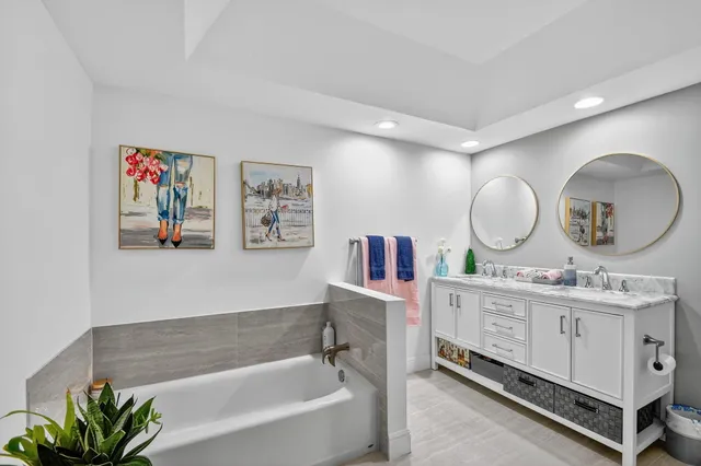 a view of a golf course with a lake