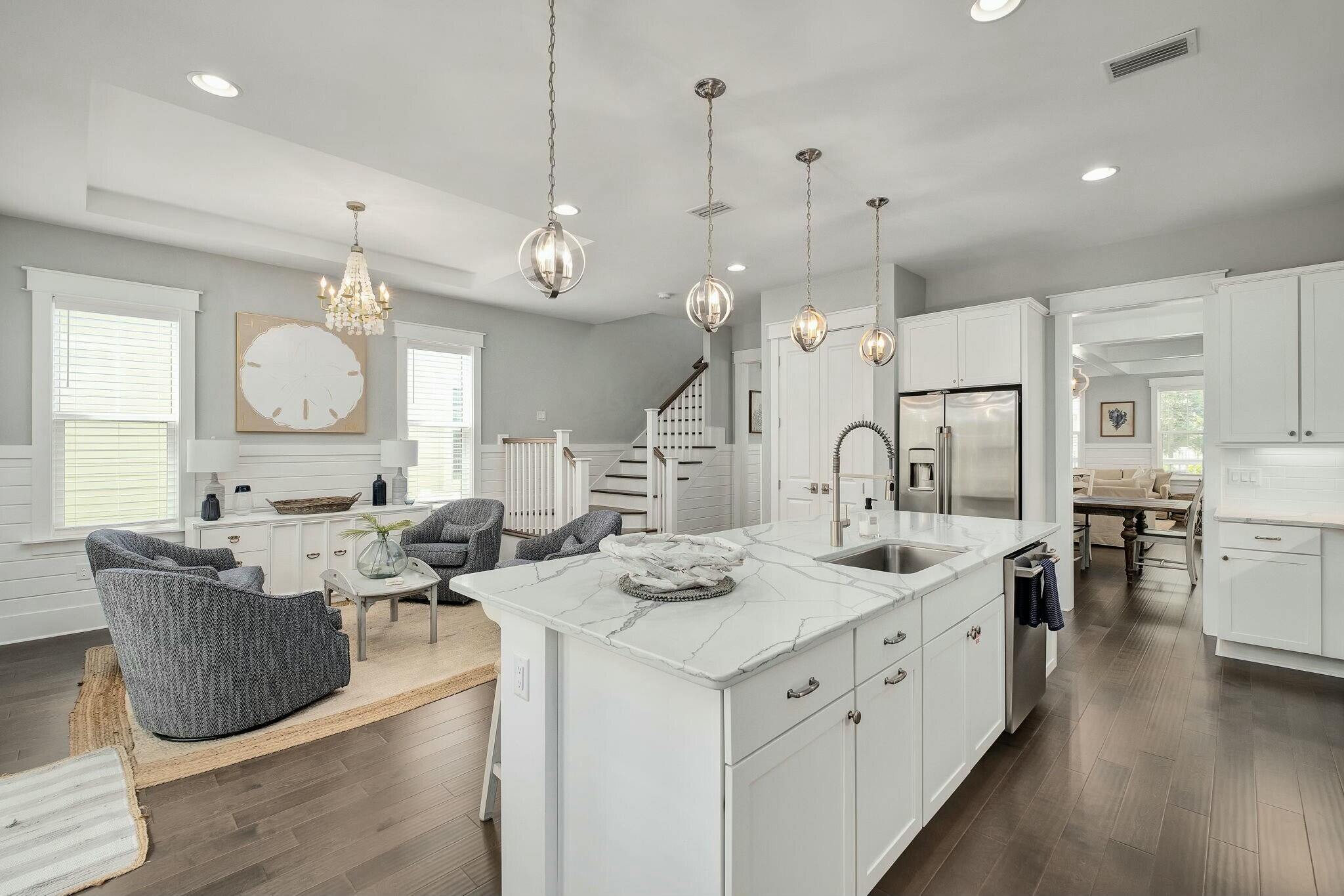 116 Prairie Pass Santa Rosa Beach, FL 32459 - Photo 14 of 59 a large kitchen with kitchen island a large island in it