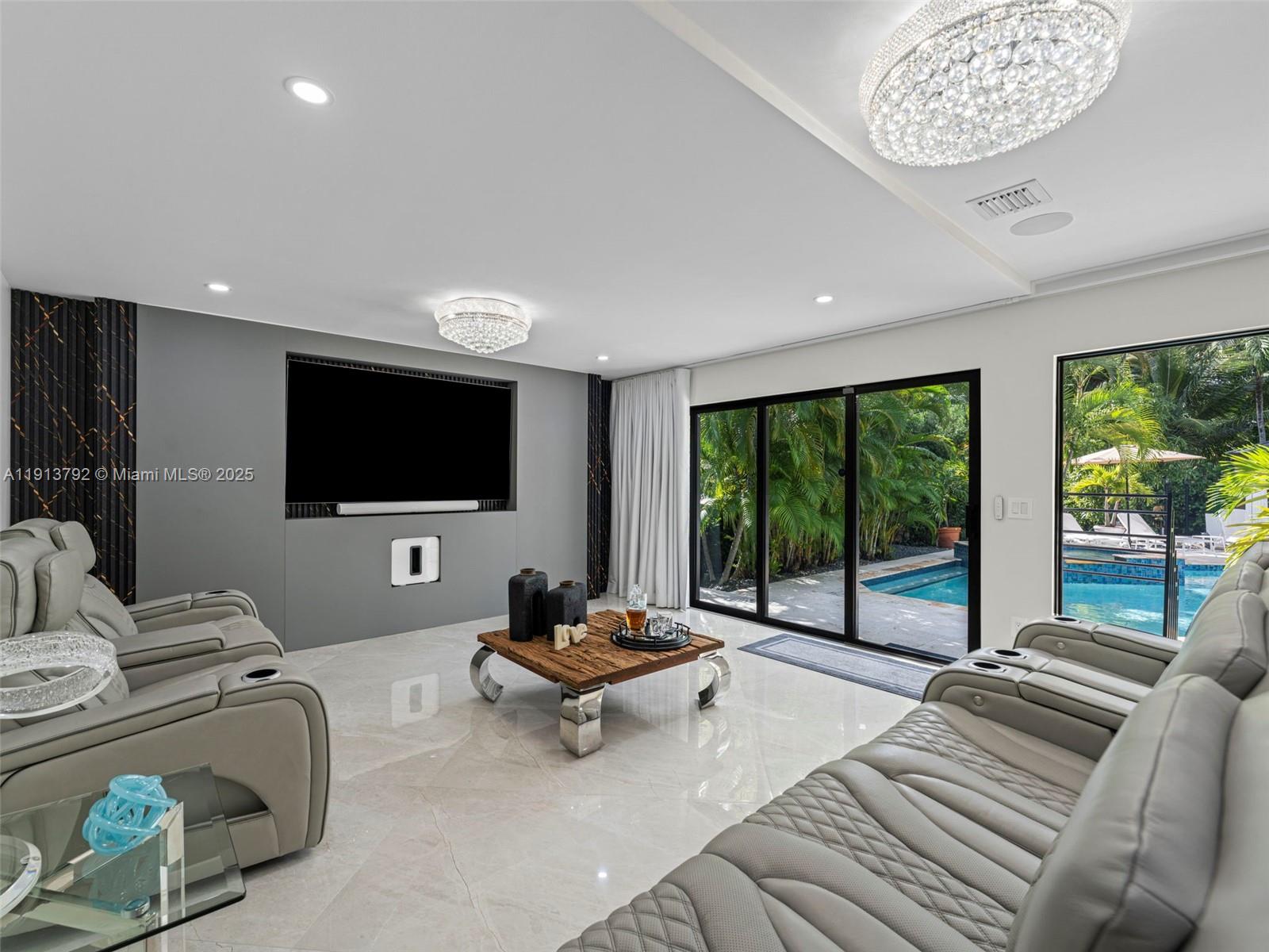 6180 Pine Tree Drive Miami Beach, FL 33140 - Photo 25 of 100 a living room with furniture and a flat screen tv