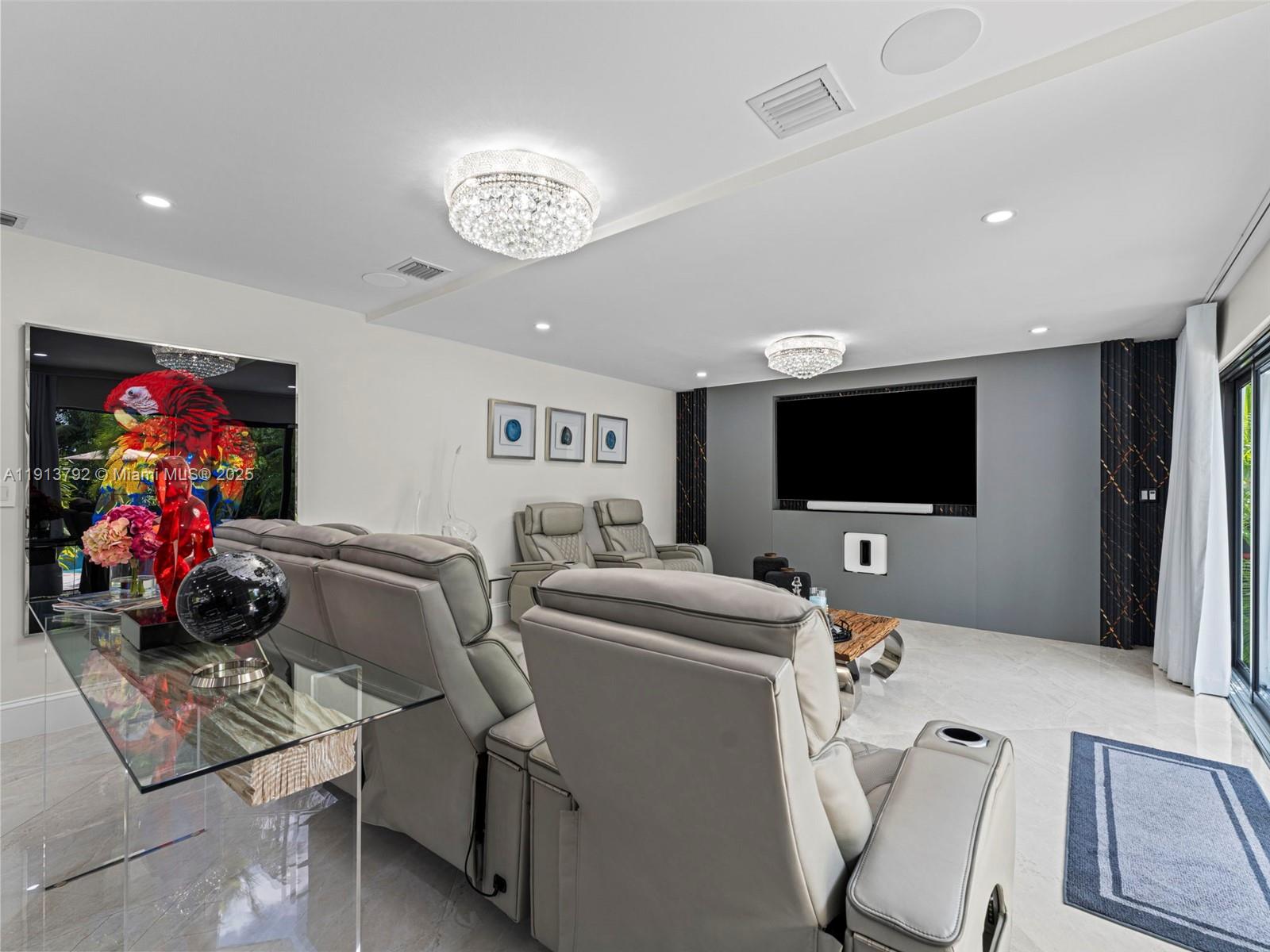 6180 Pine Tree Drive Miami Beach, FL 33140 - Photo 26 of 100 a living room with furniture and a flat screen tv