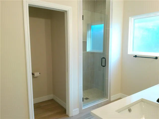 a bathroom with a tub