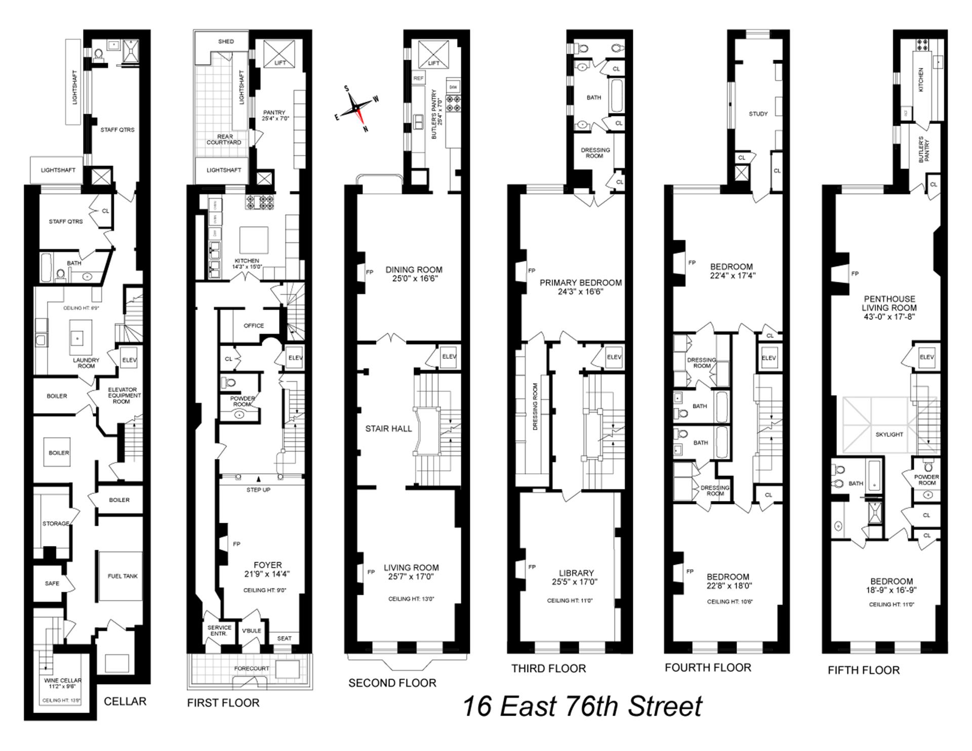 16 East 76th Street Manhattan, NY 10021 - Photo 10 of 12 a black and white photo of a room