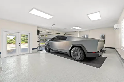 a car parked in a room