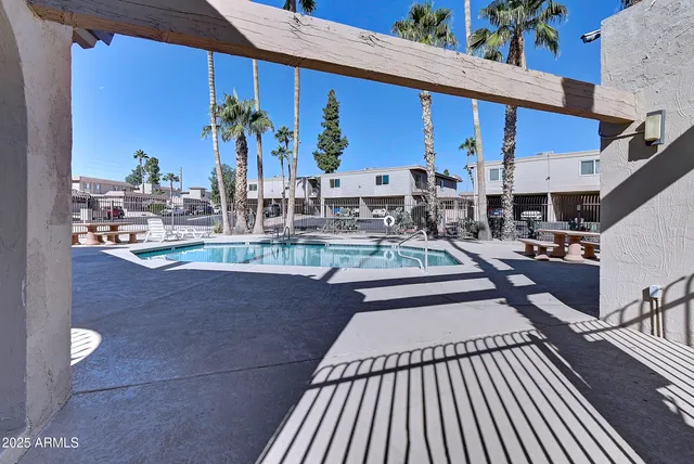 a view of balcony with patio